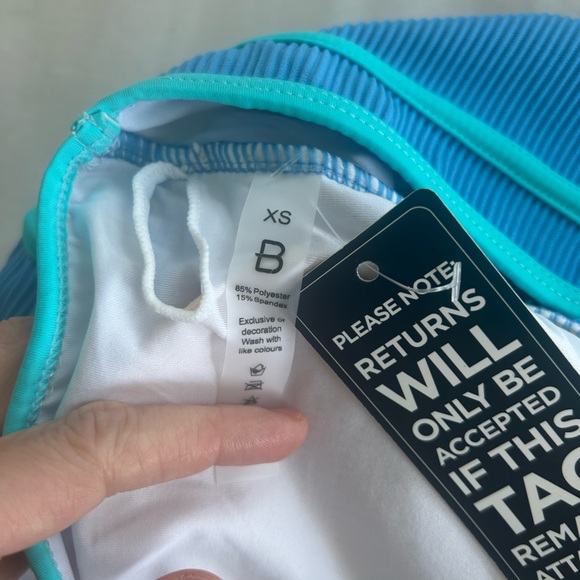 Blue Ribbed Swimsuit NWT XS - Picture 4 of 4